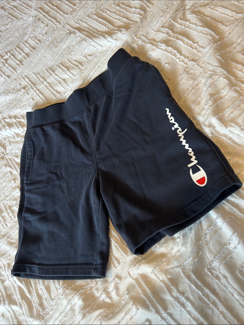 Champion Kids Blue Elastic Waistband Athletic Bermuda Shorts Size Large (14-16)